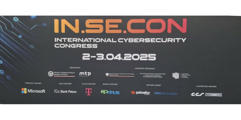 Baner II Międzynarodowego Kongresu Cyberbezpieczeństwa INSECON w Poznaniu